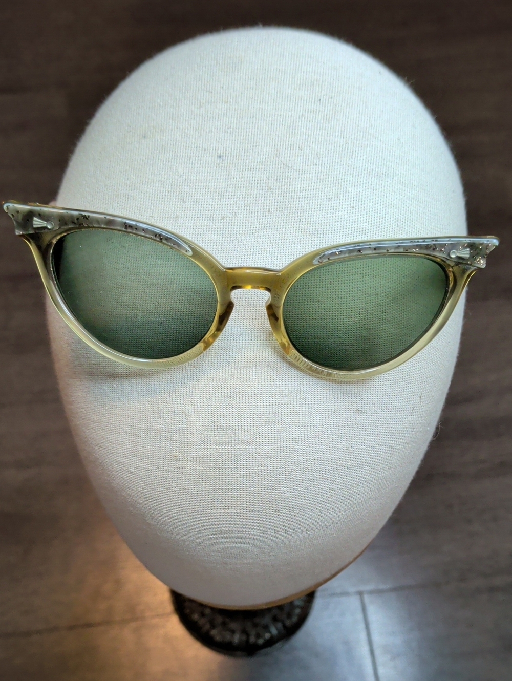 Vintage 50s Zylite Aluminum Cat Eye Glasses Rose Gold Retro 5 3/4" MCM